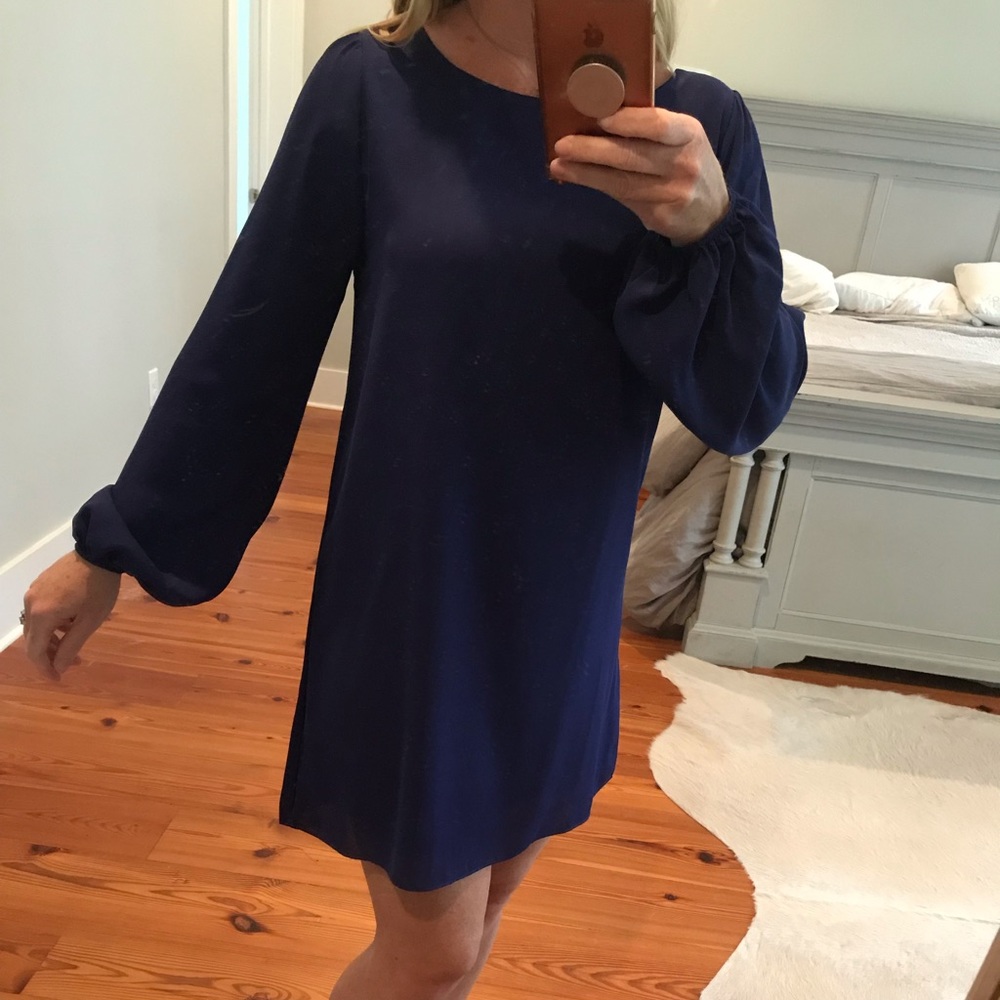 Blue long sleeved dress